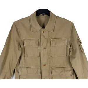 J CREW Mens Small Field Mechanic Jacket 63674 Khaki M65 Cotton Military Parka